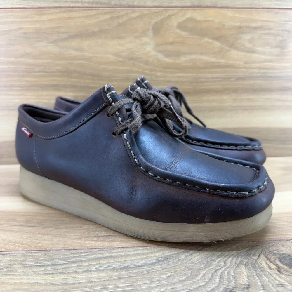 Clarks Collection Wallabees‎ Chukka Boots Womens 7.5 M Brown Leather Square Toe